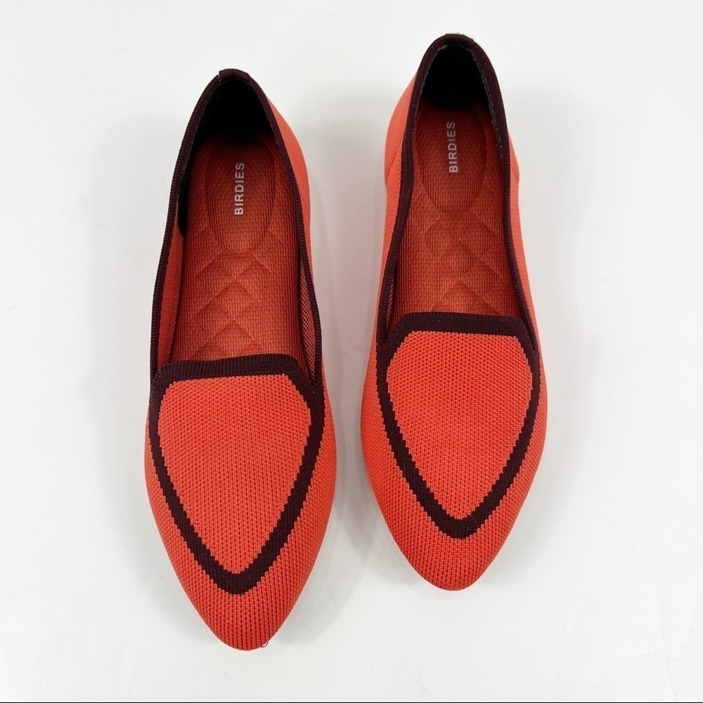 Birdies The Blackbird Orange Knit Pointed Flats Size 7